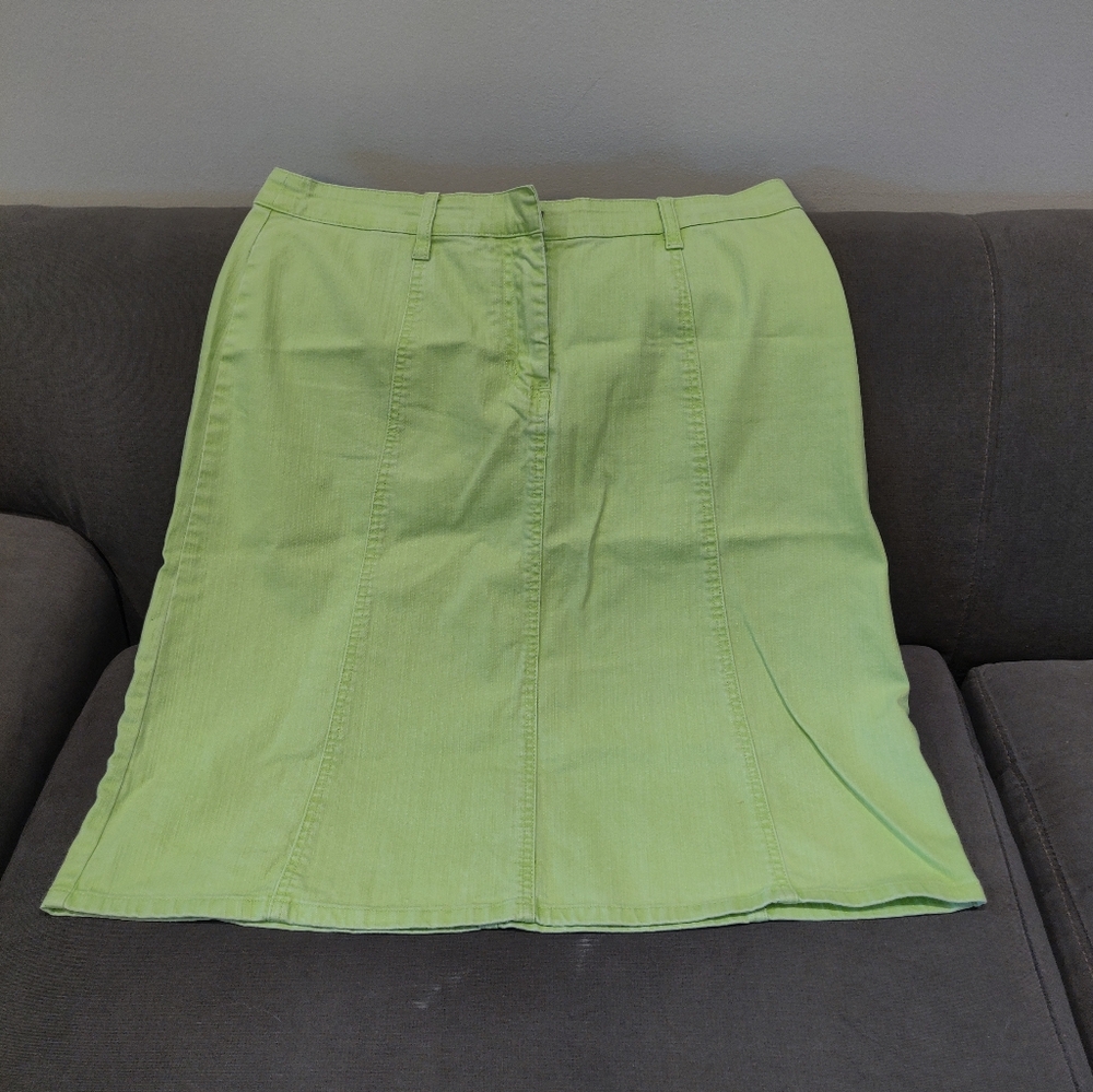 Christopher & Banks Light Green A-Line Skirt